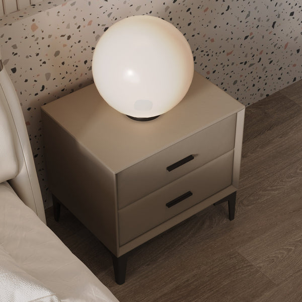 Amir PU leather Bedside Cabinet - Gray