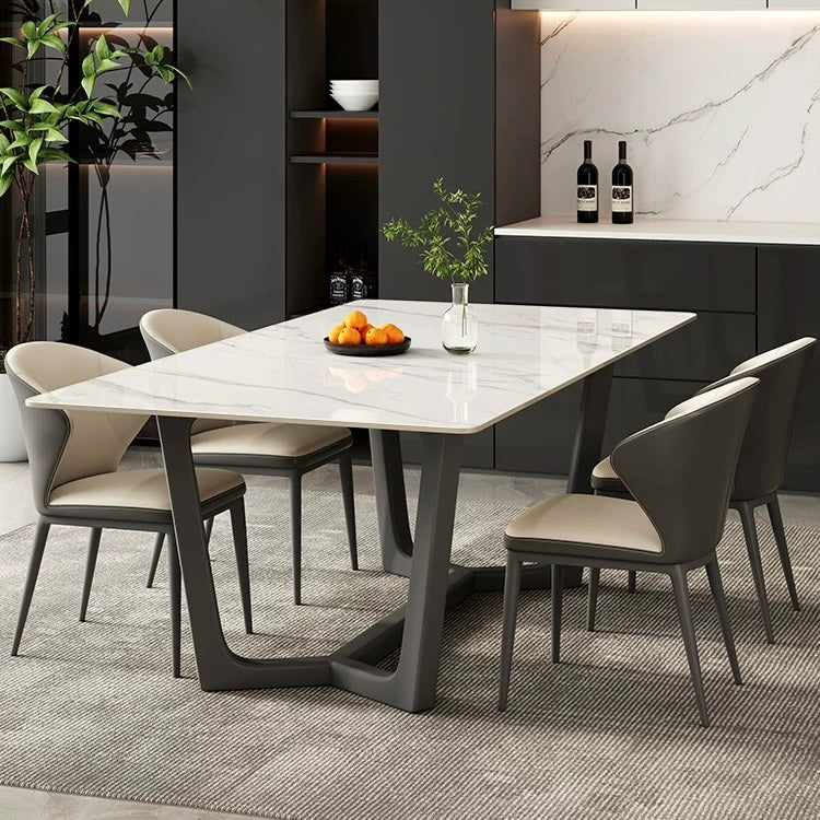 Harden Y-Base Sintered Stone Dining Table - Carbon Steel