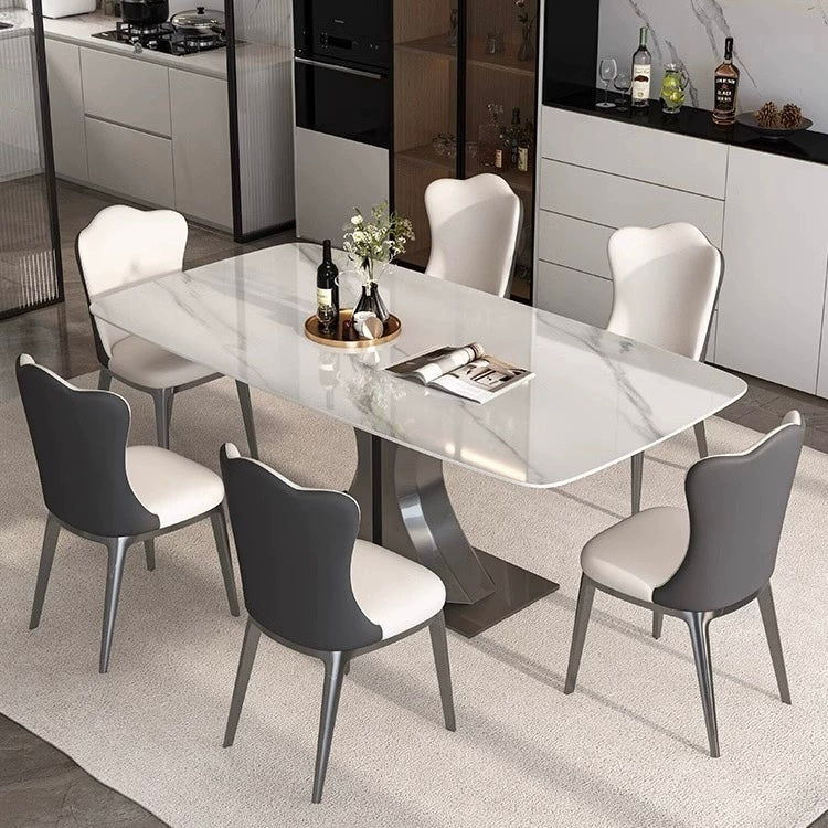 Waveline Sintered Stone Hourglass Dining Table