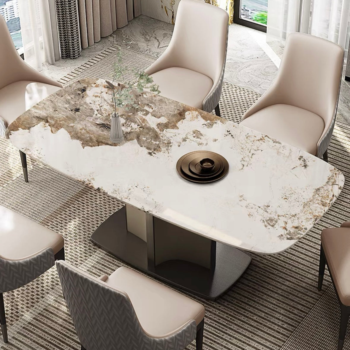 Urbino Sintered Stone Rhombus Shape Dinning Table