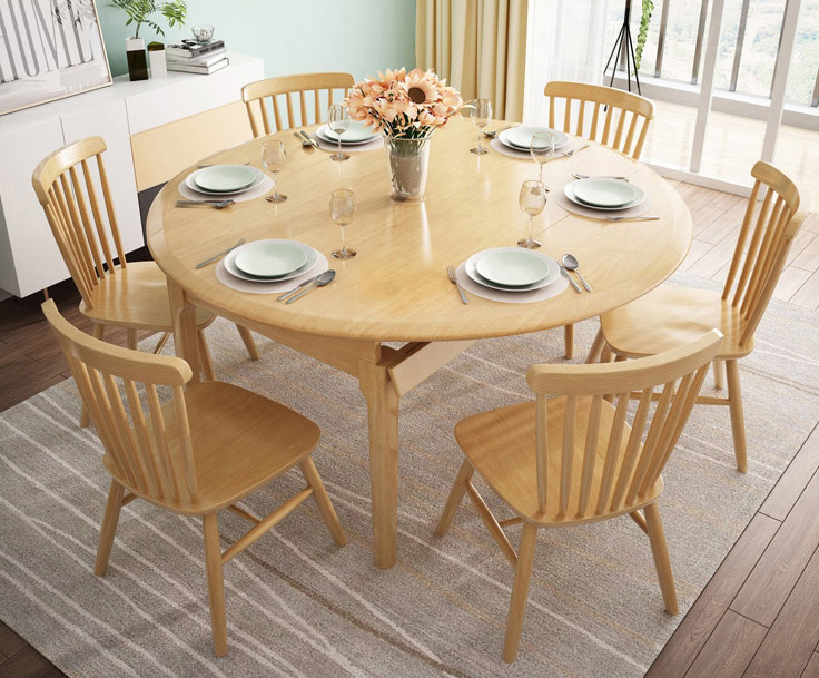 Damien Extendable Solid Wood Dining Table