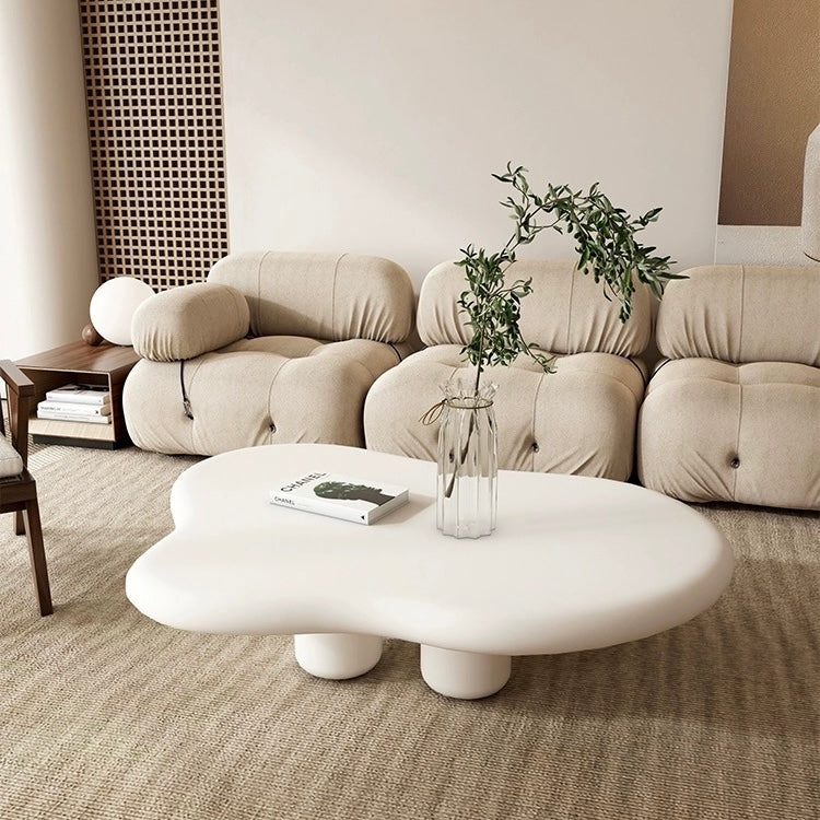 Nicole Curved Irregular Coffee Table - Cloud Shape