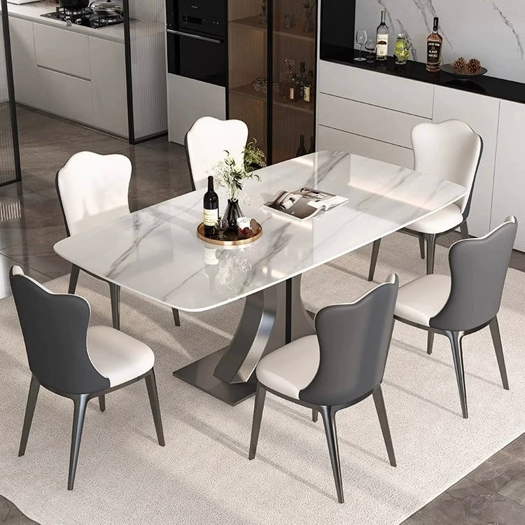 Waveline Sintered Stone Hourglass Dining Table