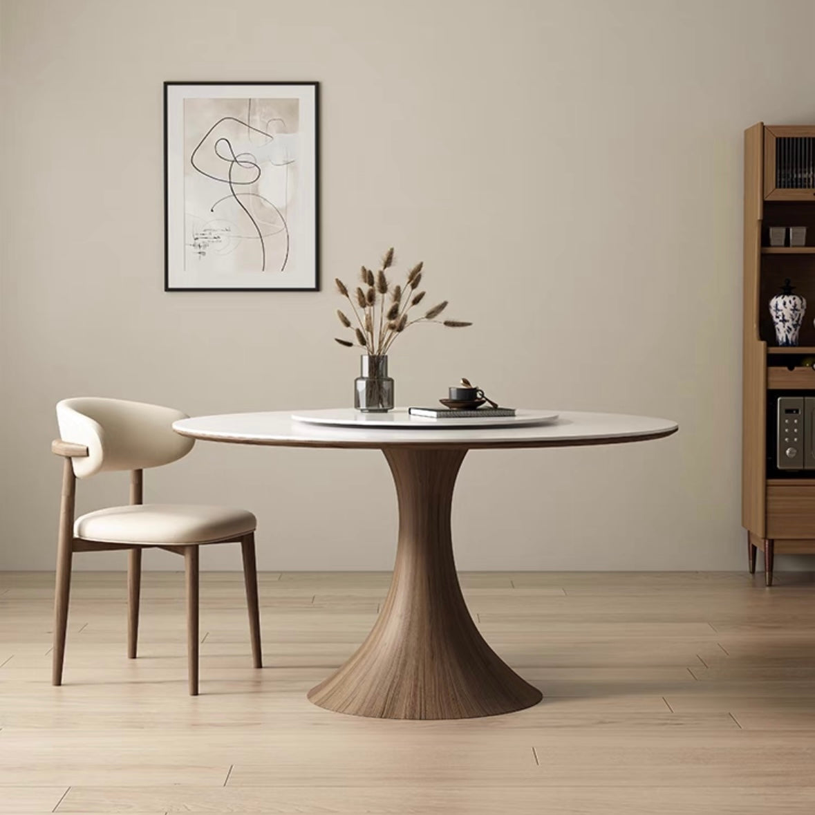 Elgin Vintage Round Sintered Stone Dining Table