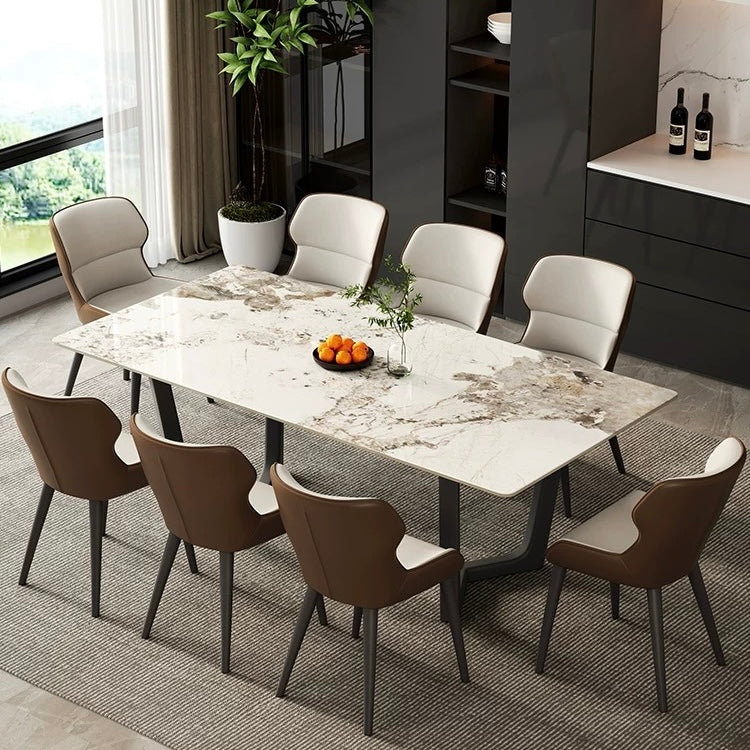 Harden Y-Base Sintered Stone Dining Table - Carbon Steel