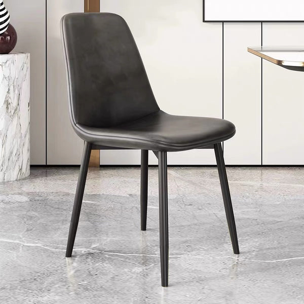 Kiara PU Leather Backrest Chair - Dark Grey