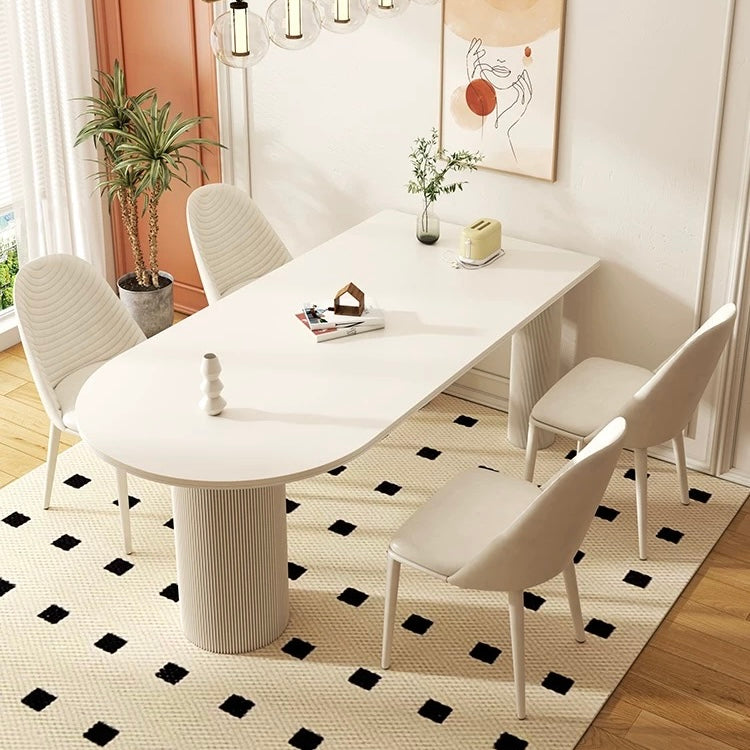 Cadenza Cream Column Base Sintered Stone Dining Table