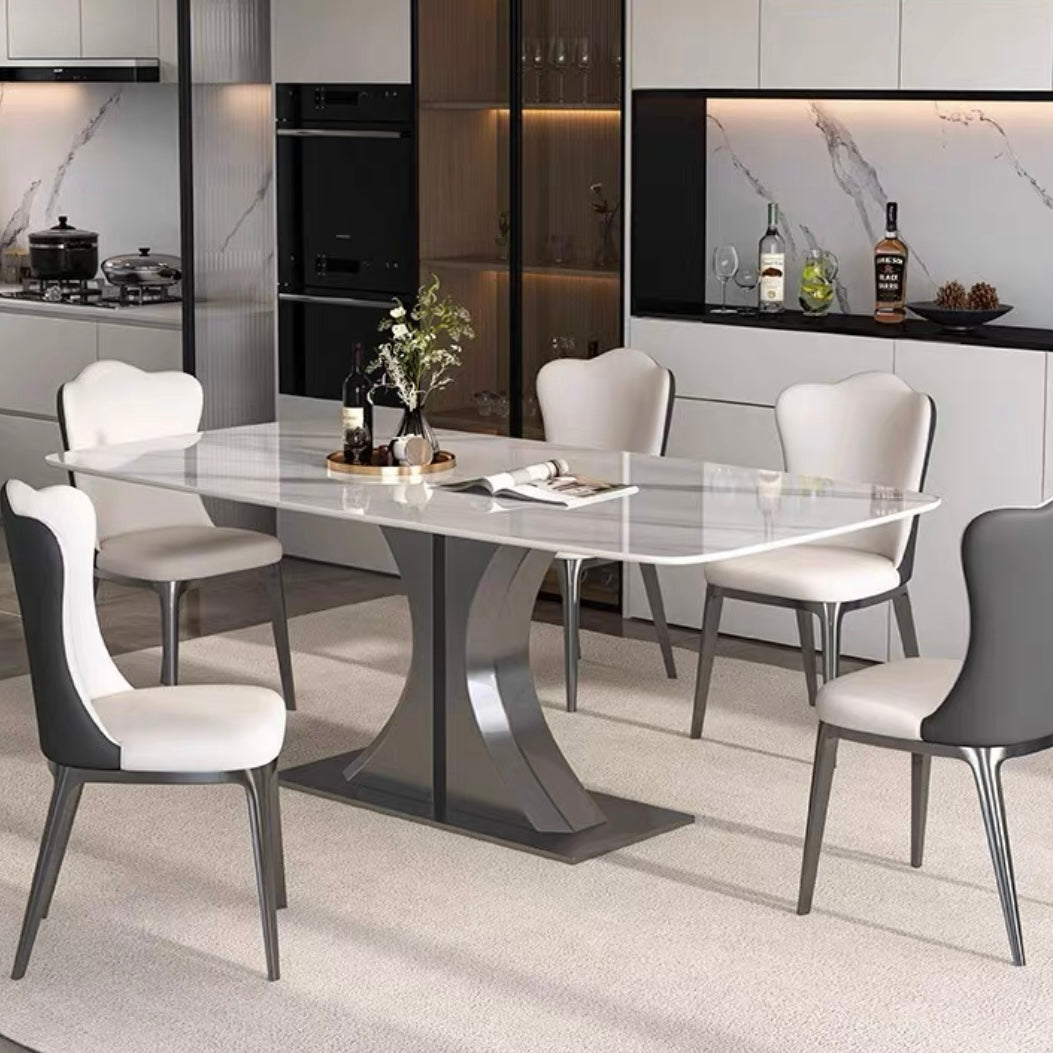 Waveline Sintered Stone Hourglass Dining Table