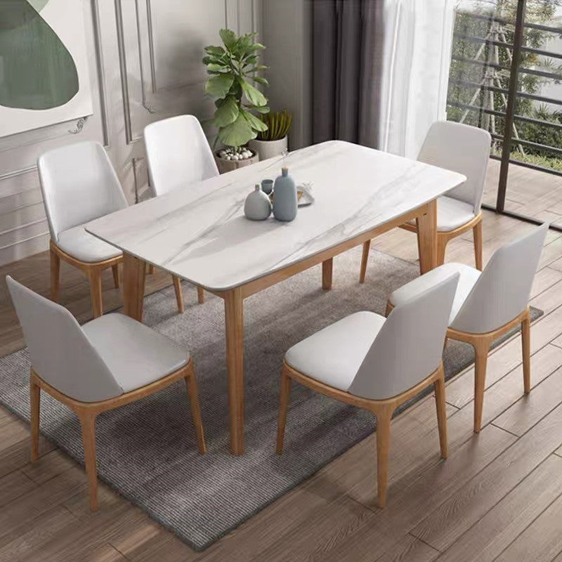 Gardner Signature Sintered Stone Solid Wood Dining Table - Wood