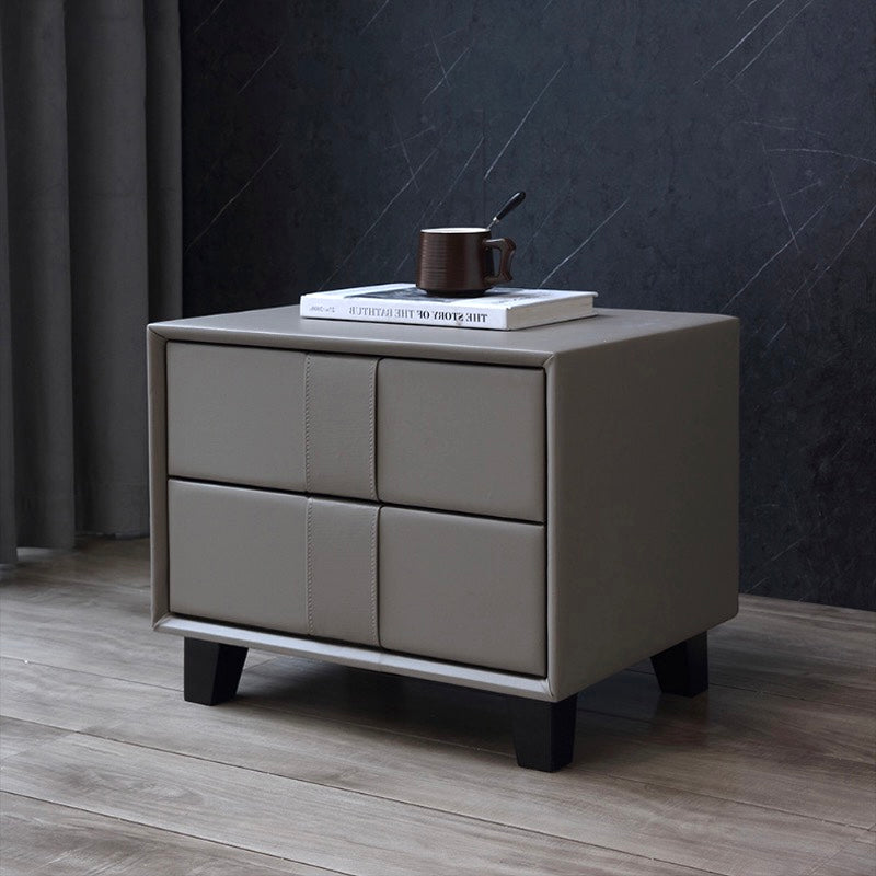 Bennett PU Leather Bedside Cabinet - Gray