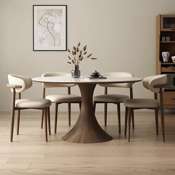 Elgin Vintage Round Sintered Stone Dining Table