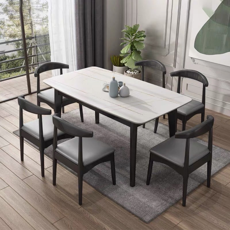 Gardner Signature Sintered Stone Solid Wood Dining Table - Black