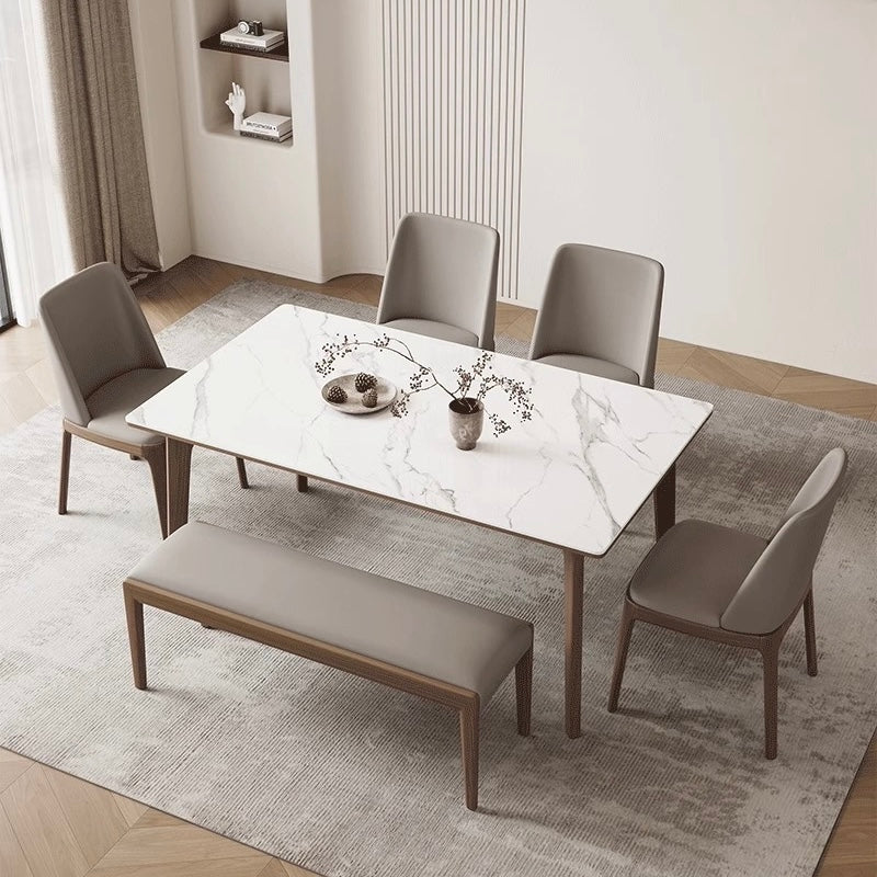 Hartfort Matte White Sintered Stone Dining Table