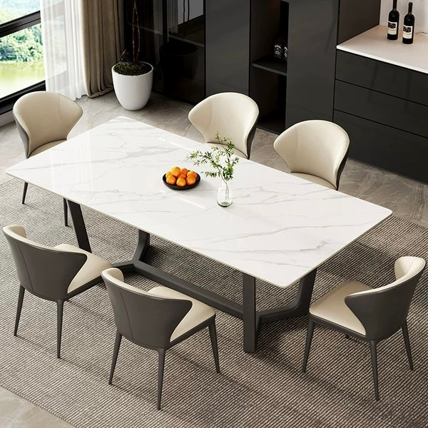 Harden Y-Base Sintered Stone Dining Table - Carbon Steel