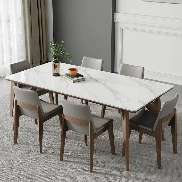 Glenwood Matte White Sintered Stone Dining Table