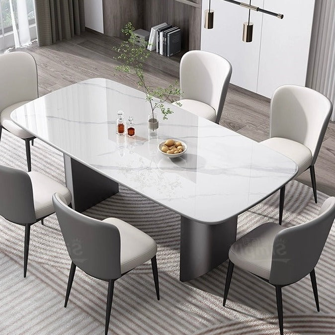 Ravello Modern Sintered Stone Rectangular Dining Table - Snow White