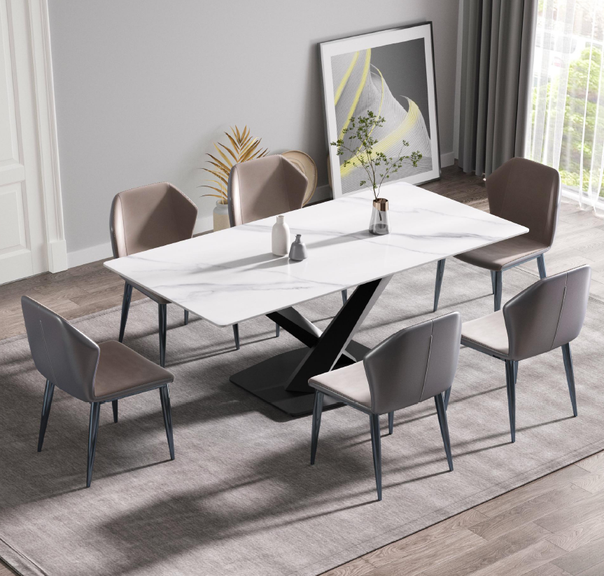 Orion Signature Sintered Stone X Leg Dining Table