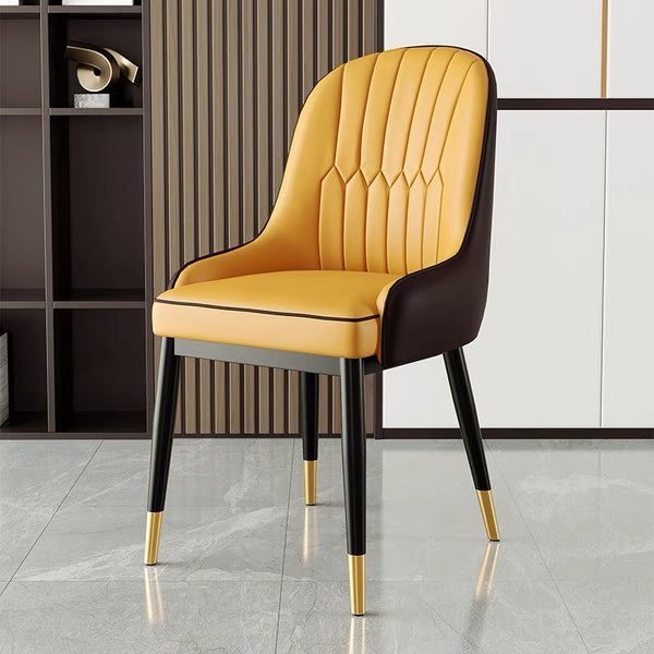 Hoffman Luxury PU Leather Dining Chair - Orange