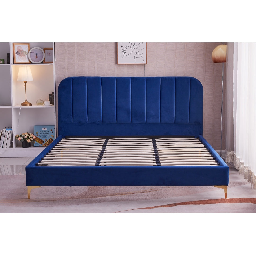 Joshua Velvet Fabric Bed Frame - King Size