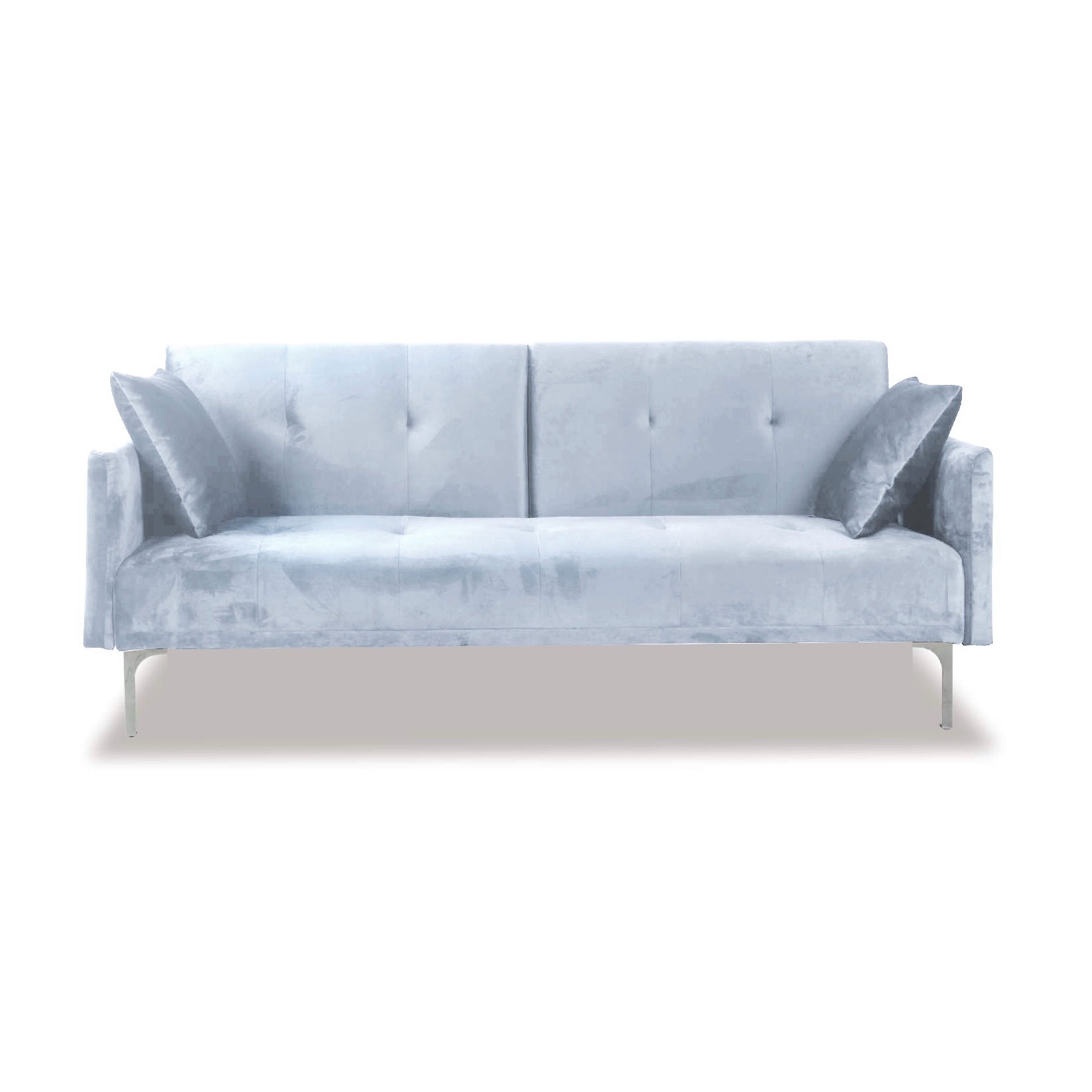 Hollis Versatile Baby Blue Velvet Sofa Bed