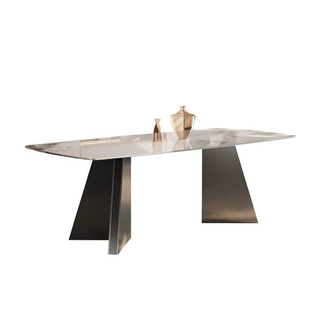 Sutton Sintered Stone Rectangular Dining Table with Italian Design V Legs