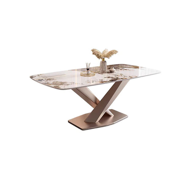 Orion Signature Sintered Stone X Leg Dining Table - Metallic Pink