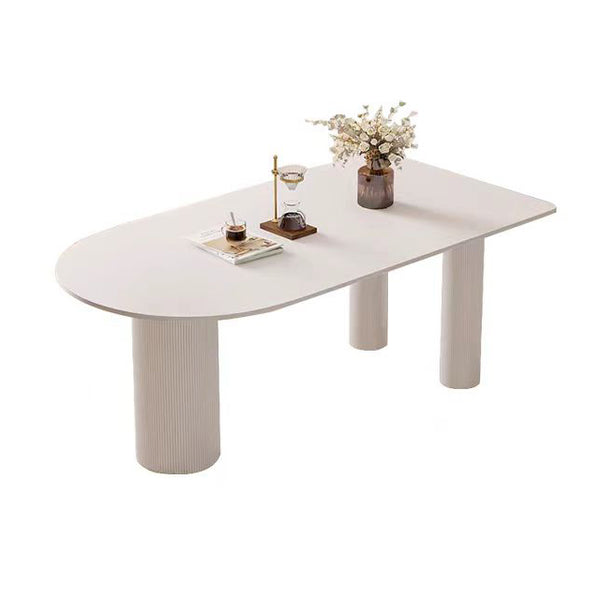 Cadenza Cream Column Base Sintered Stone Dining Table