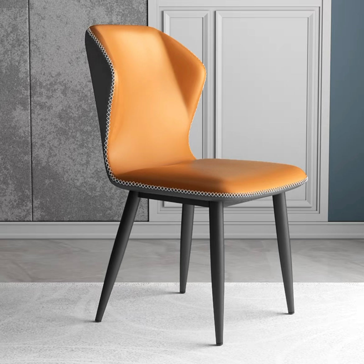 Evian Modern PU Leather Butterfly Dining Chair - Orange