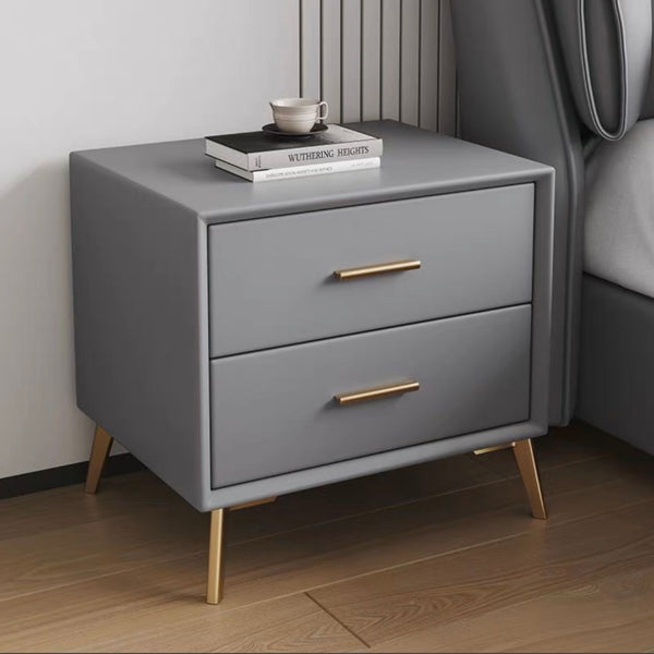 Connor PU leather Bedside Cabinet - Gray