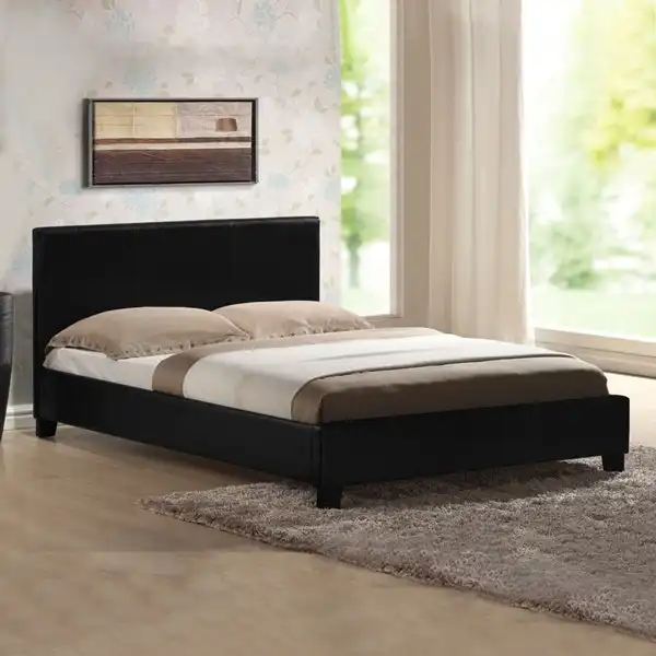 Drake Simple PU Leather Bed Frame - Black