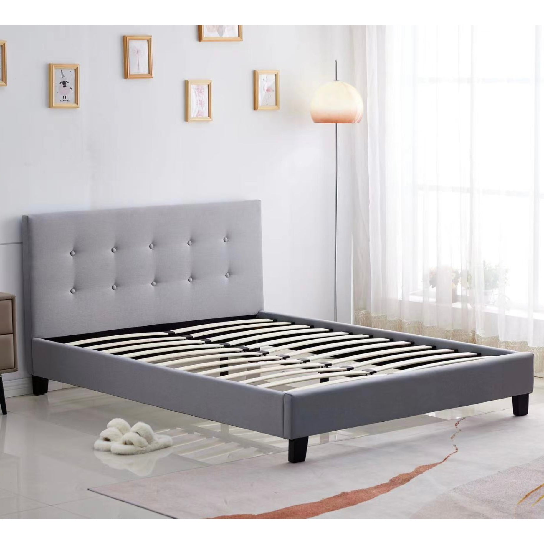 Belinda Fabric and Button Tufting Bed Frame