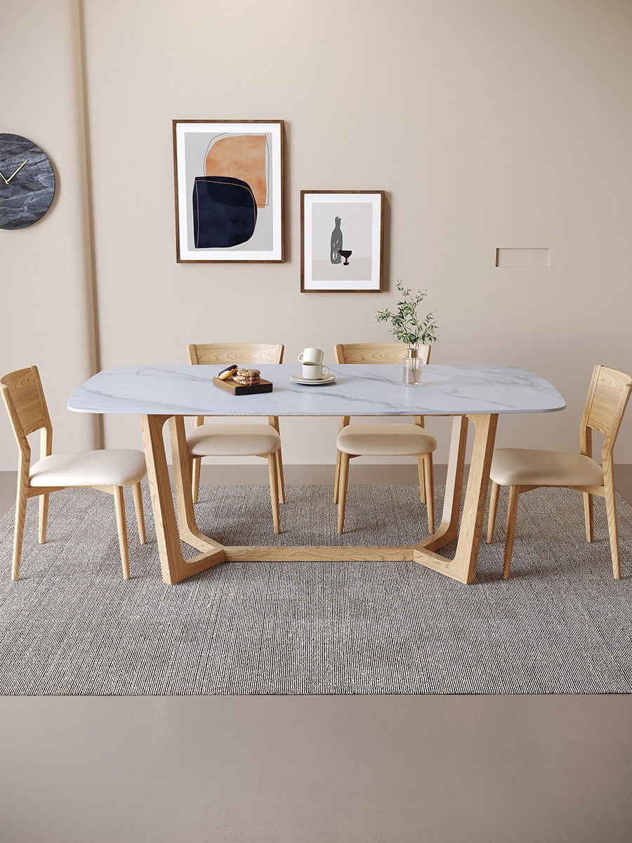 Haden Signature Sintered Stone Solid Wood Y Leg Dining Table