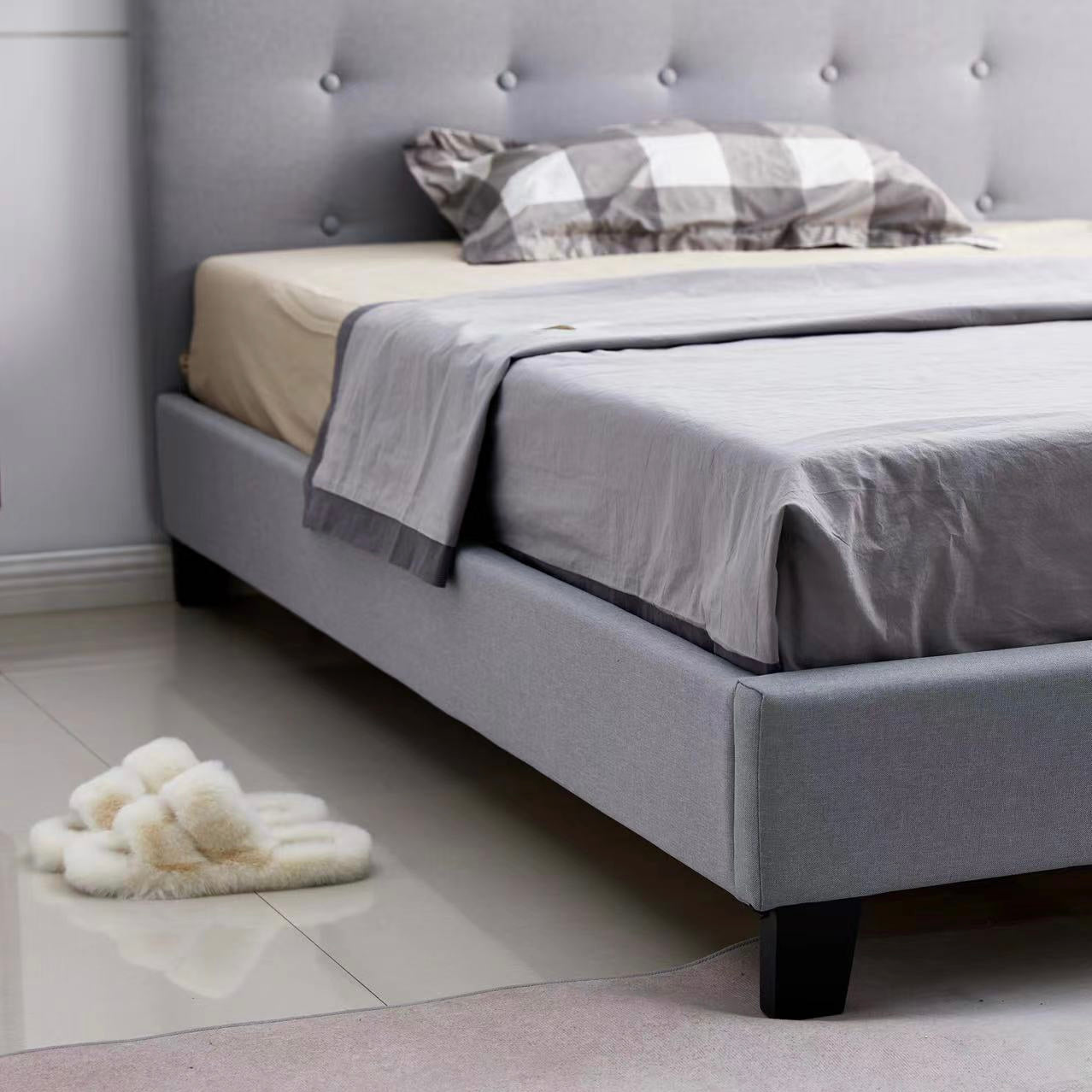 Belinda Fabric and Button Tufting Bed Frame