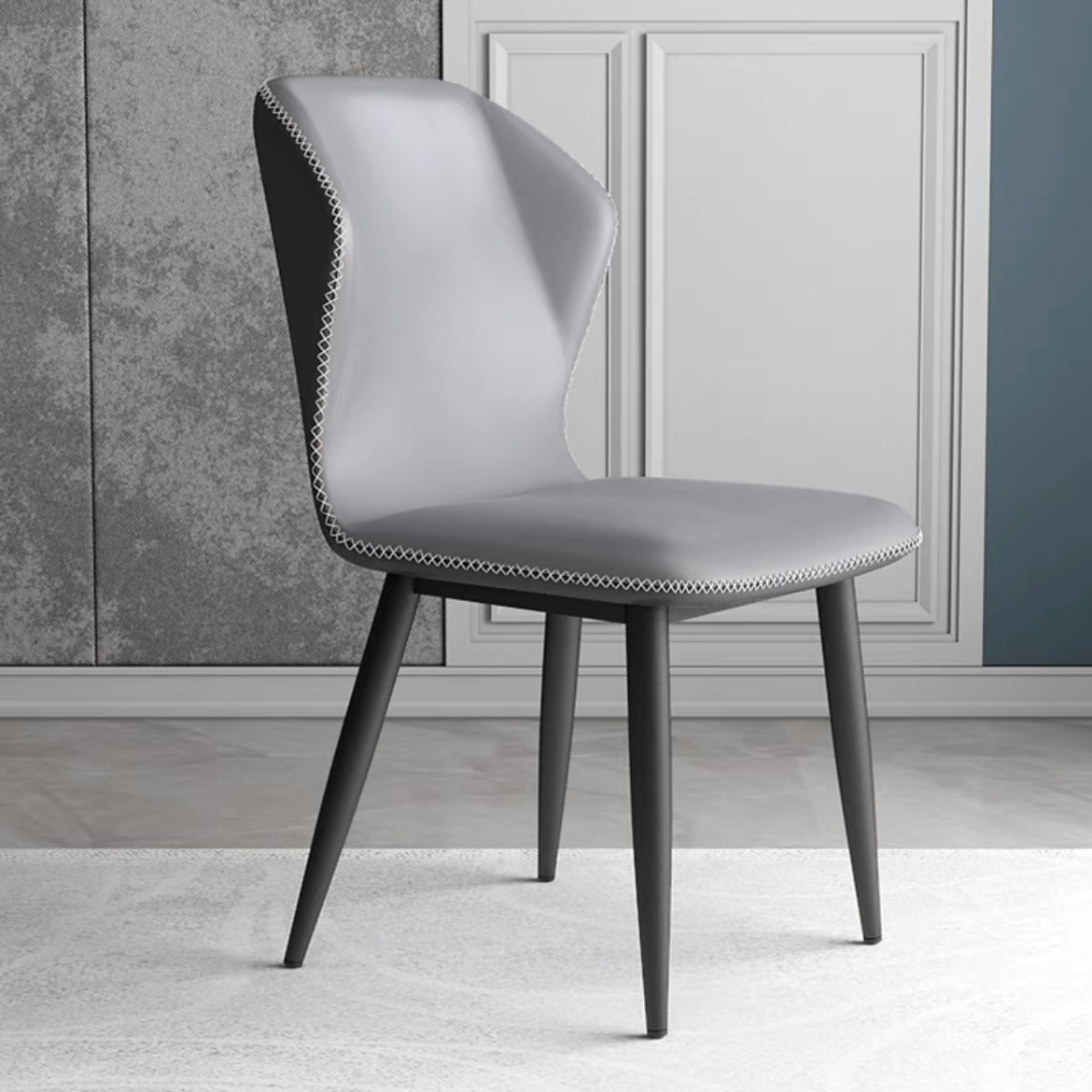 Evian Modern PU Leather Butterfly Dining Chair - Grey