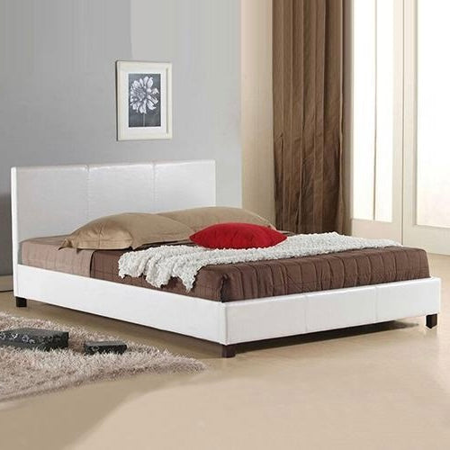 Drake Simple PU Leather Bed Frame - White