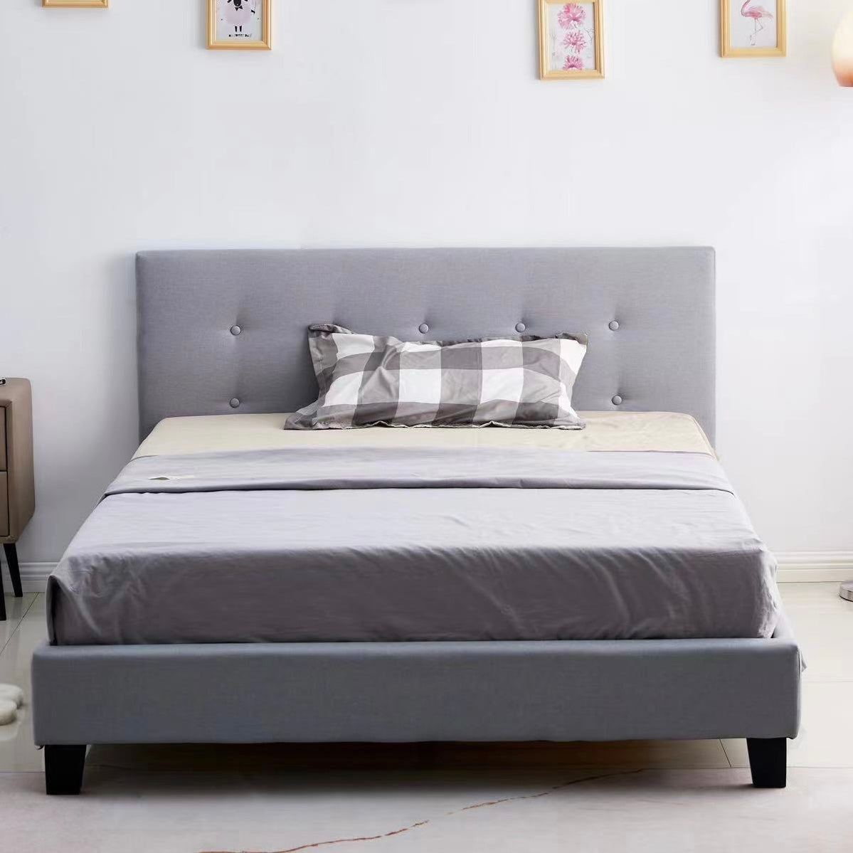 Belinda Fabric and Button Tufting Bed Frame