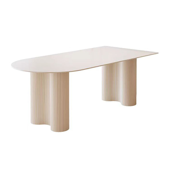 Brio Cream Wave Base Sintered Stone Dining Table