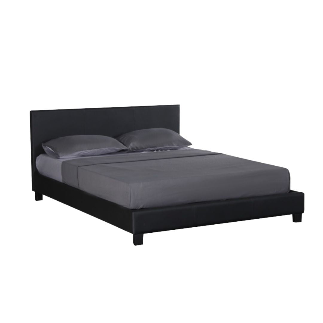 Drake Simple PU Leather Bed Frame - Black