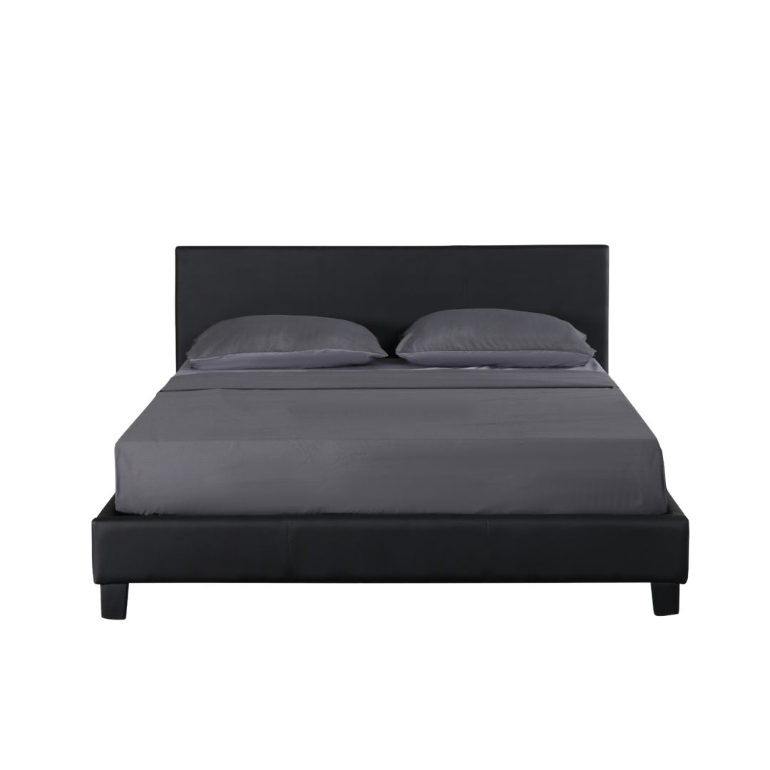 Drake Simple PU Leather Bed Frame - Black