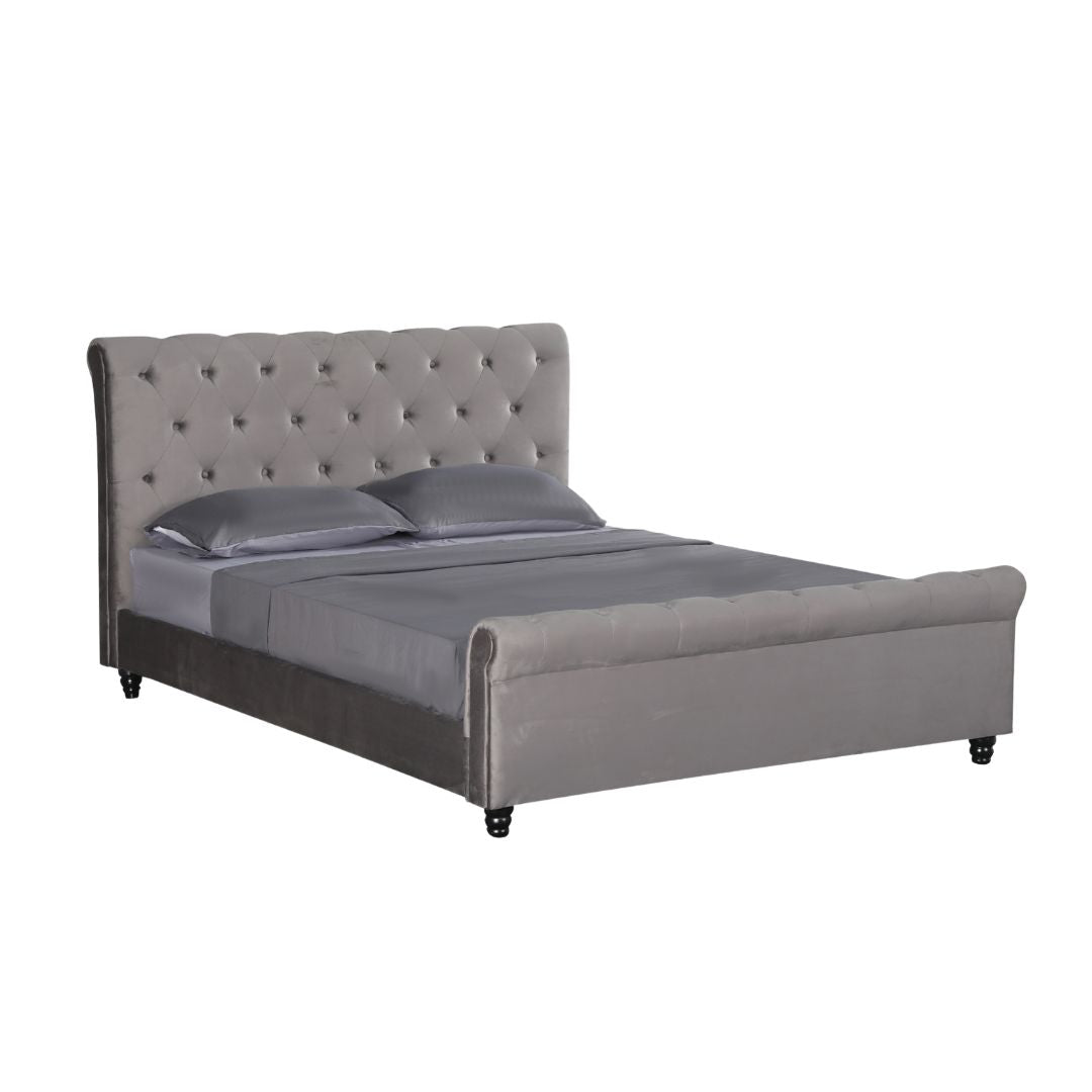 Aurora Velvet Headboard Bed Frame