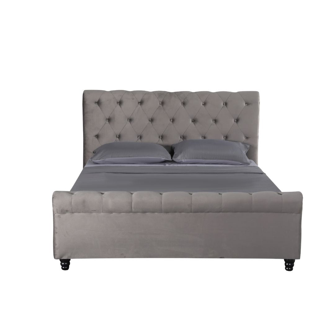 Aurora Velvet Headboard Bed Frame