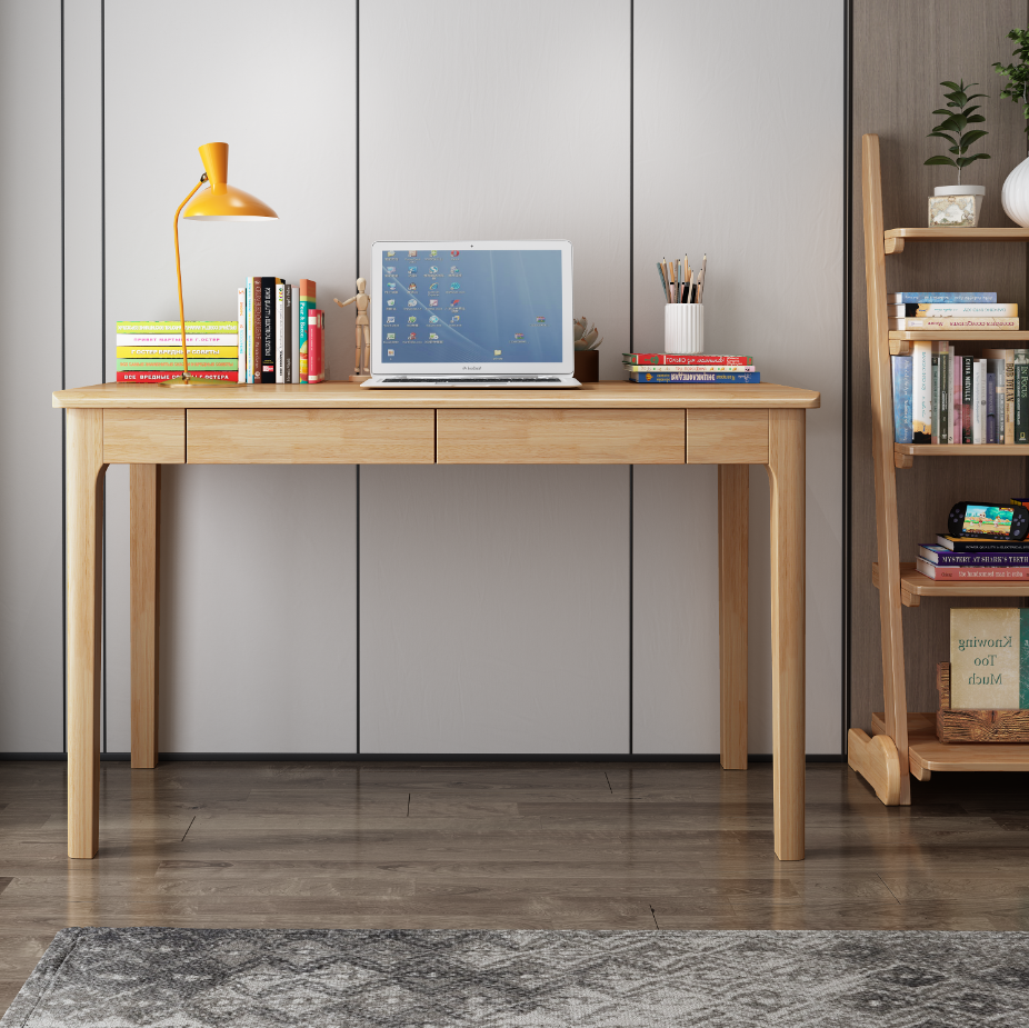 Branko Solid Wood Peninsula Desk - 1.2M